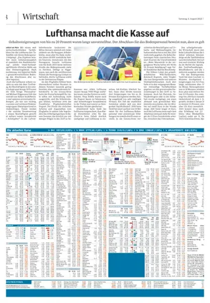 Anzeige von 4 Seiten Börse umgeben