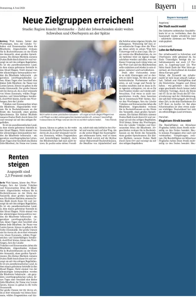 Eckfeld-Anzeige (4 Textspalten)